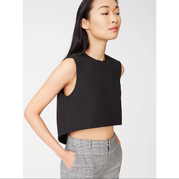 Club Monaco Tops - Club Monaco Sleeveless Structured Crop Top Black